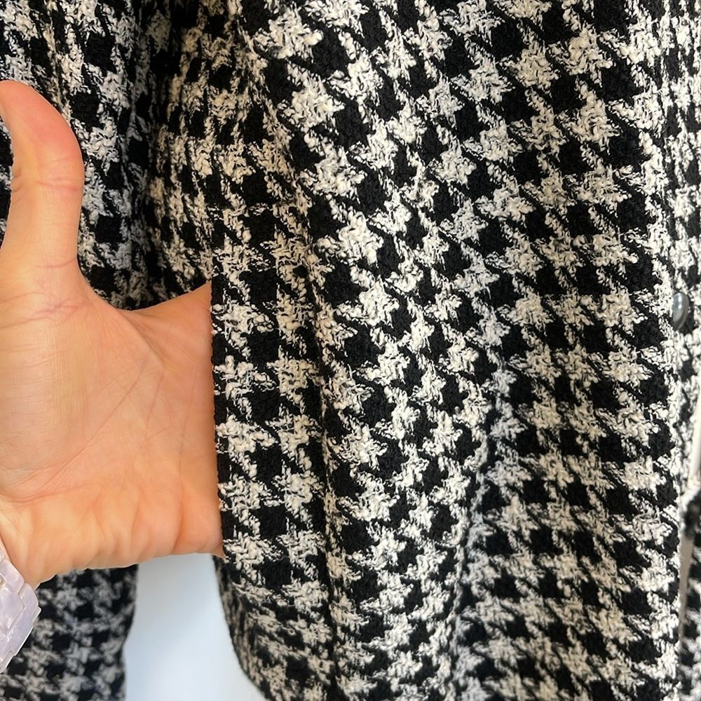 Zara Houndstooth Snap Button Jacket Size Small NWT - image 5